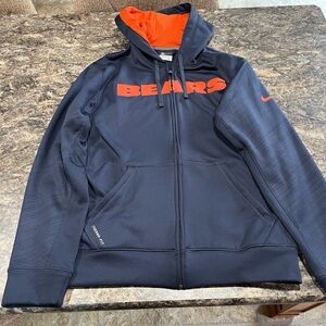 Nike Men's Navy and Orange Bears Jacket